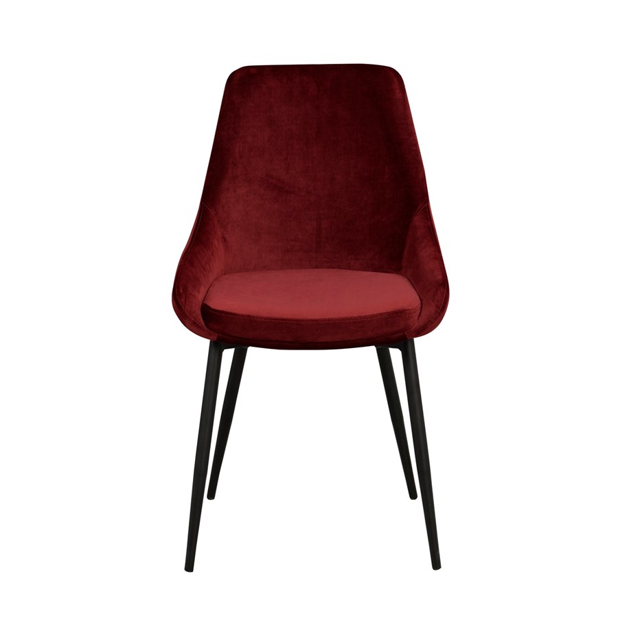 Sierra stol röd sammet/svart