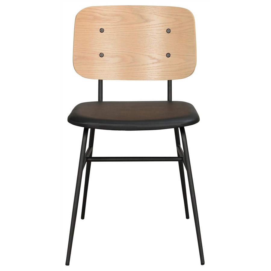 Brent stol vitpigmenterad/svart