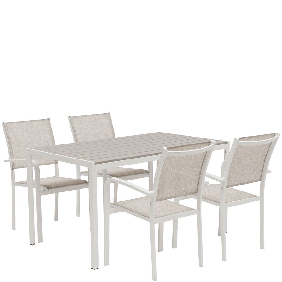 Hånger bord + 4 stapelstolar